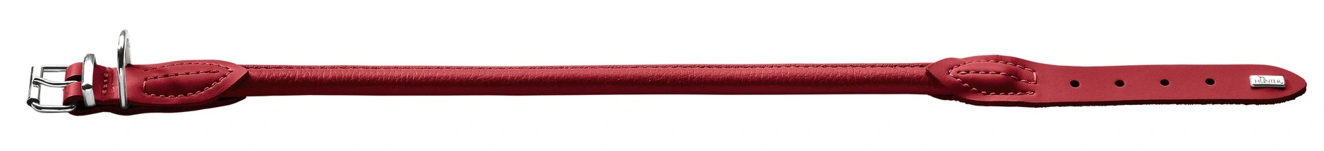 Hunter rundsyet elghalsbånd str. 60 rød - justering 51-56 cm 10 mm - skånsom komfort til store hunde